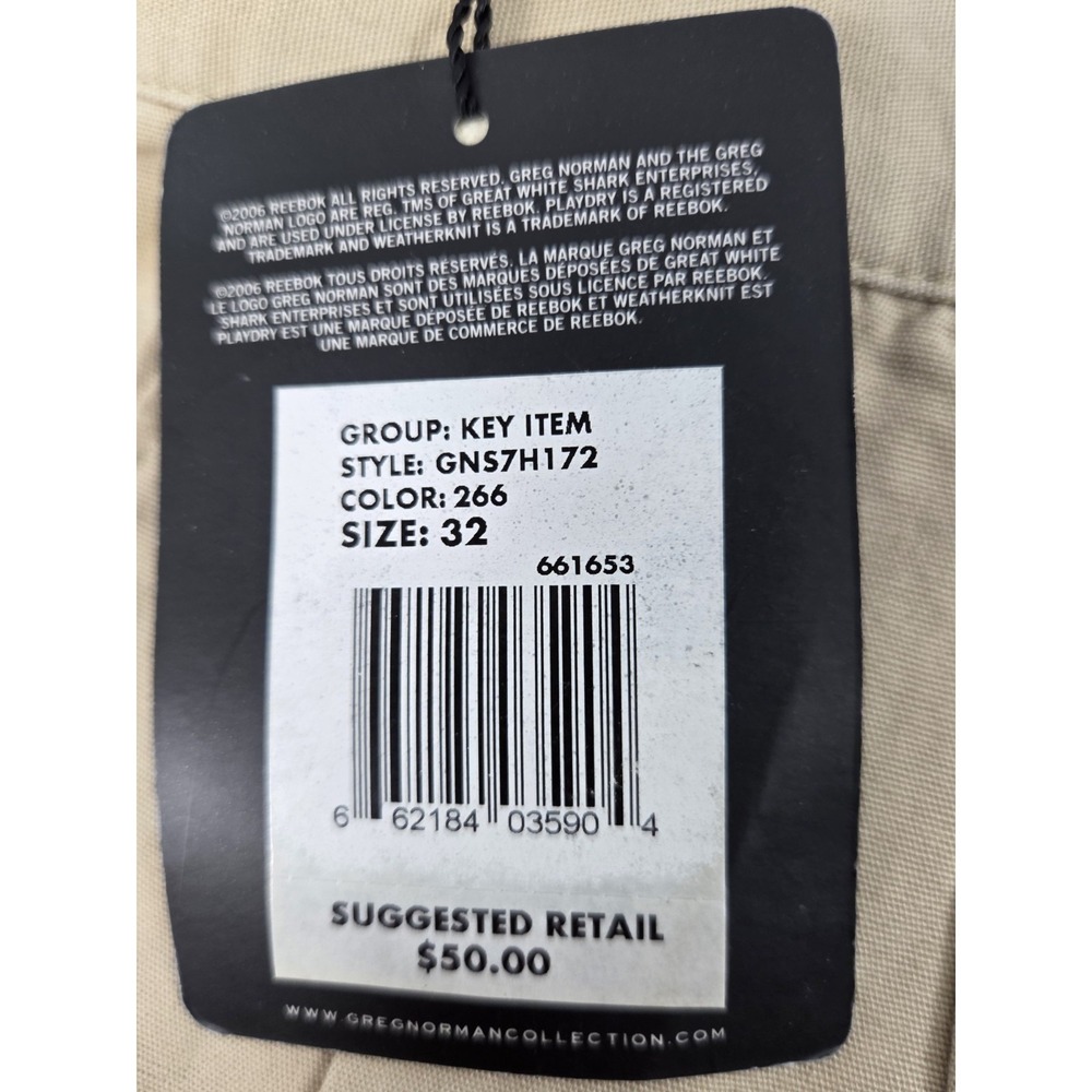 Greg Norman Golf Shorts Mens 32 Dress Chino Pleated Khaki Walking Preppy NEW - Picture 6 of 9